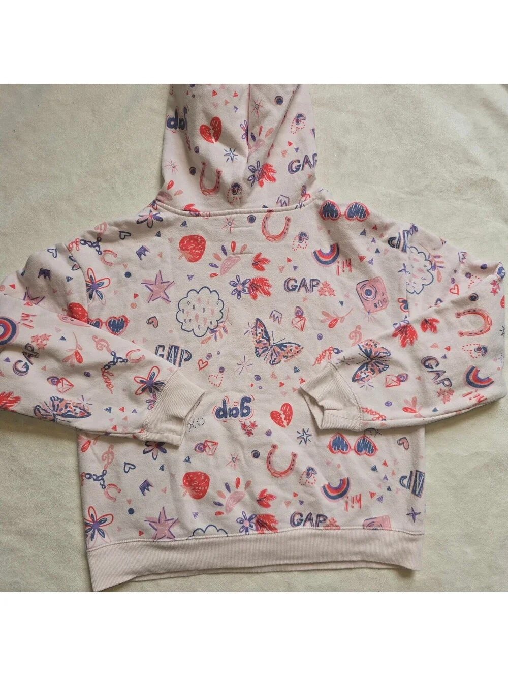 GAP Kids XL (12) Pink Graphic Hoodie Sweatshirt
